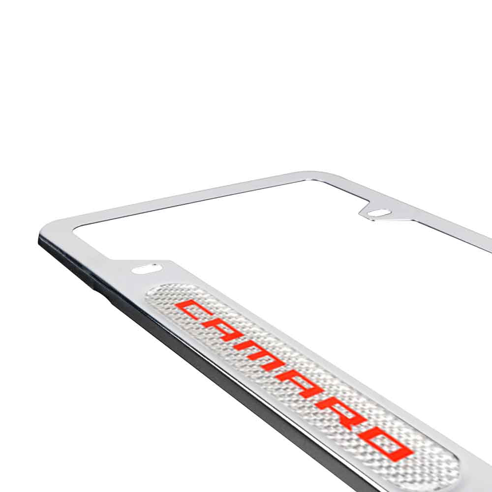 Brand New Universal 2PCS Camaro Chrome Metal License Plate Frame