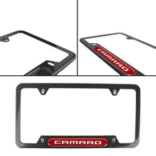 Load image into Gallery viewer, Brand New Universal 1PCS CAMARO Carbon Fiber Look Metal License Plate Frame