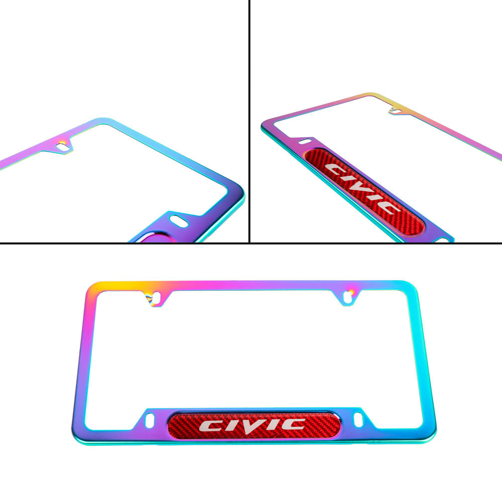 Brand New Universal 1PCS Honda Civic Neo Chrome Metal License Plate Frame