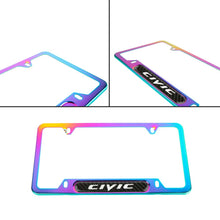 Load image into Gallery viewer, Brand New Universal 1PCS CIVIC Neo Chrome Metal License Plate Frame