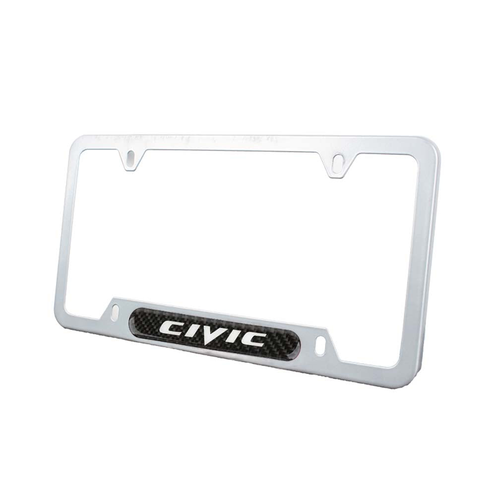 Brand New Universal 1PCS HONDA CIVIC Silver Metal License Plate Frame