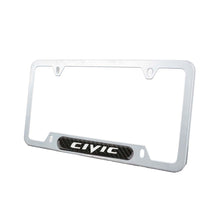 Load image into Gallery viewer, Brand New Universal 1PCS HONDA CIVIC Silver Metal License Plate Frame