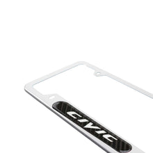 Load image into Gallery viewer, Brand New Universal 1PCS HONDA CIVIC Silver Metal License Plate Frame