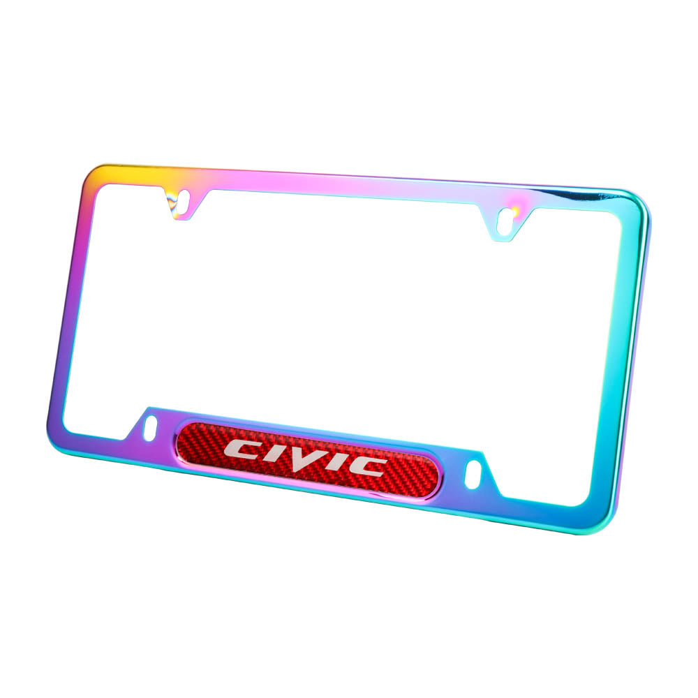 Brand New Universal 1PCS Honda Civic Neo Chrome Metal License Plate Frame