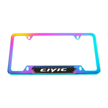 Load image into Gallery viewer, Brand New Universal 1PCS CIVIC Neo Chrome Metal License Plate Frame