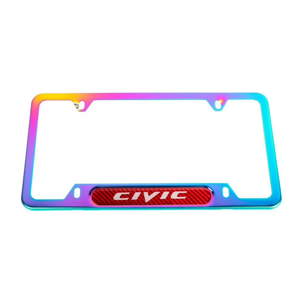 Brand New Universal 1PCS Honda Civic Neo Chrome Metal License Plate Frame