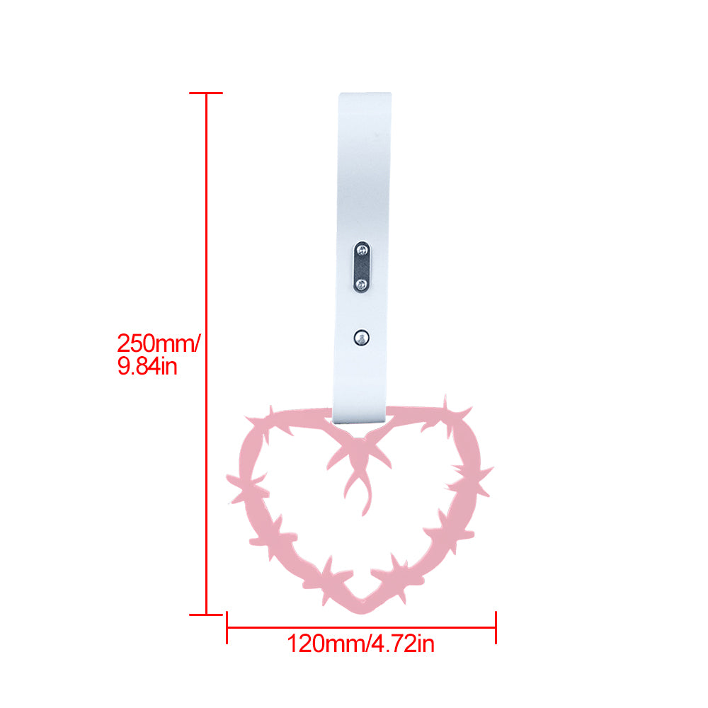 Brand New Barbed Wire Heart Pink JDM TSURIKAWA Ring Subway Train Bus Handle White Strap Charm Drift