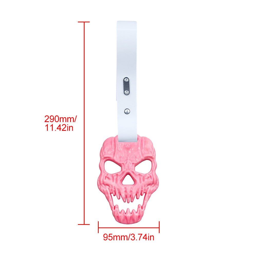 Brand New Skull Head Pink JDM TSURIKAWA Ring Subway Train Bus Handle White Strap Charm Drift