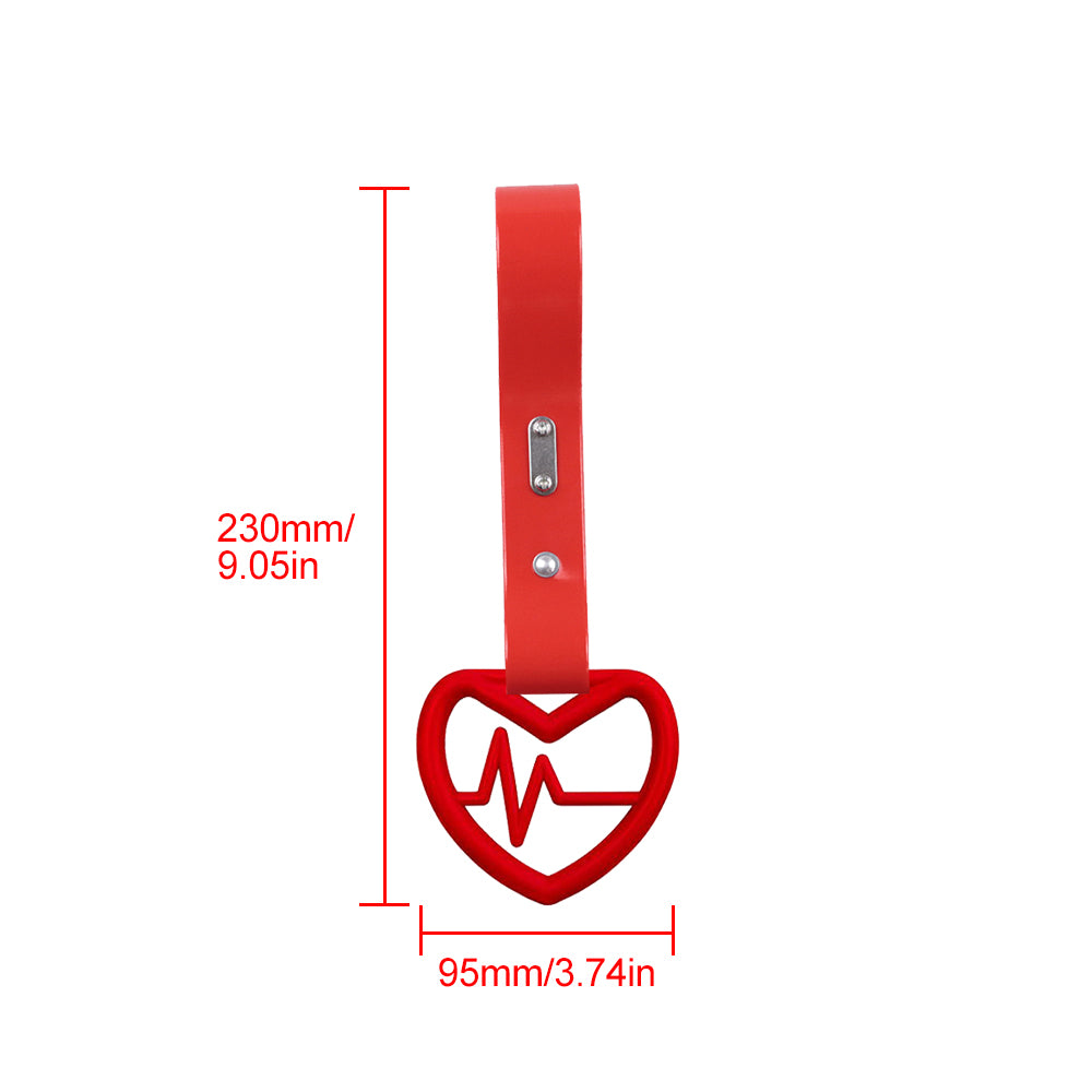 Brand New Heartbeats Red JDM TSURIKAWA Ring Subway Train Bus Handle Red Strap Charm Drift