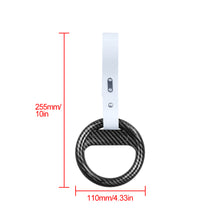 Load image into Gallery viewer, Brand New Universal Carbon Fiber Round White Strap JDM TSURIKAWA Ring Subway Train Bus Handle Strap Charm Drift