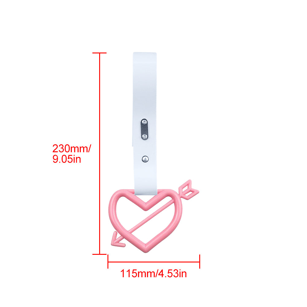 Brand New Arrow Heart Love Pink JDM TSURIKAWA Ring Subway Train Bus Handle White Strap Charm Drift