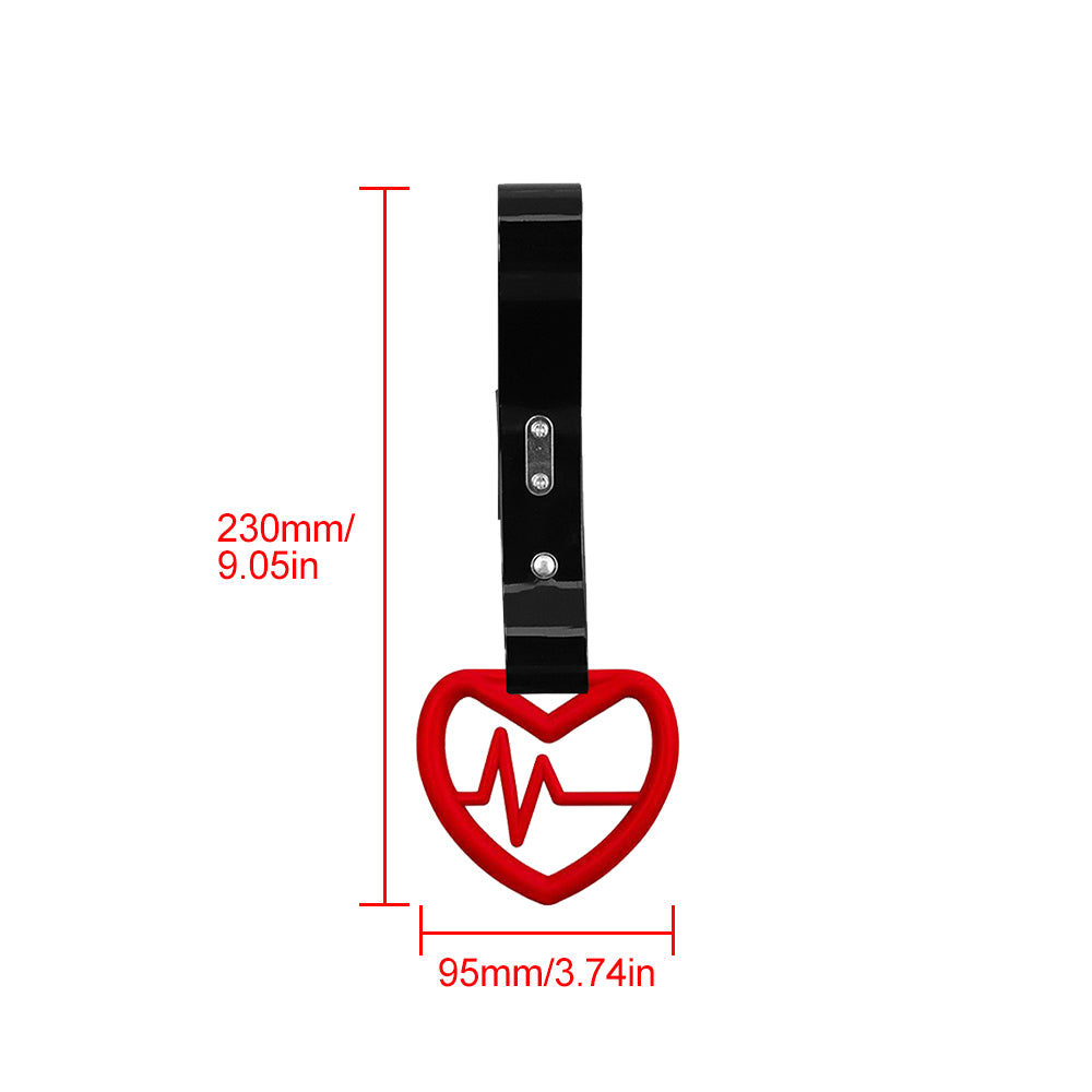 Brand New Heartbeats Red JDM TSURIKAWA Ring Subway Train Bus Handle Black Strap Charm Drift