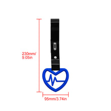 Load image into Gallery viewer, Brand New Heartbeats Blue JDM TSURIKAWA Ring Subway Train Bus Handle Black Strap Charm Drift