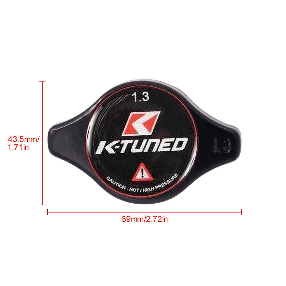 Brand New JDM 1.3bar 9mm K-TUNED Black Racing Cap High Pressure Radiator Cap For Universal