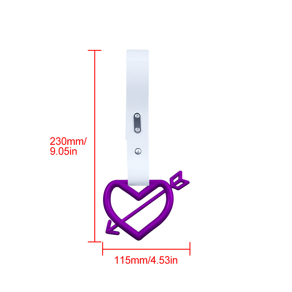 Brand New Arrow Heart Love Purple JDM TSURIKAWA Ring Subway Train Bus Handle White Strap Charm Drift