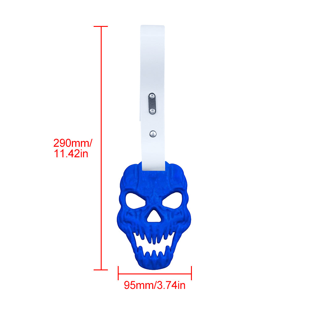 Brand New Skull Head Blue JDM TSURIKAWA Ring Subway Train Bus Handle White Strap Charm Drift