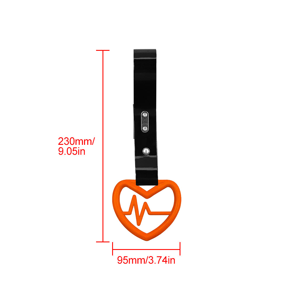 Brand New Heartbeats Orange JDM TSURIKAWA Ring Subway Train Bus Handle Black Strap Charm Drift