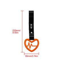 Load image into Gallery viewer, Brand New Heartbeats Orange JDM TSURIKAWA Ring Subway Train Bus Handle Black Strap Charm Drift