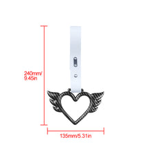 Load image into Gallery viewer, Brand New Angel Wing Heart Carbon Fiber JDM TSURIKAWA Ring Subway Train Bus Handle White Strap Charm Drift