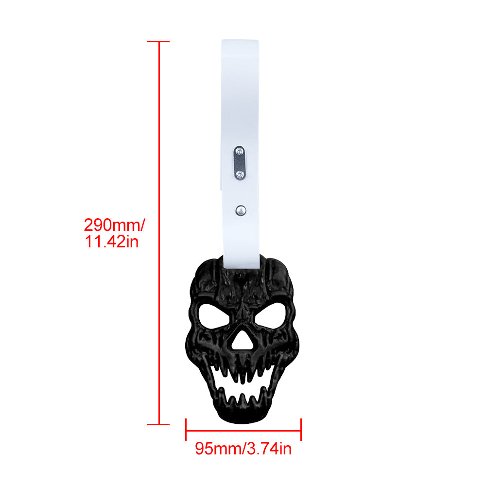 Brand New Skull Head Black JDM TSURIKAWA Ring Subway Train Bus Handle White Strap Charm Drift