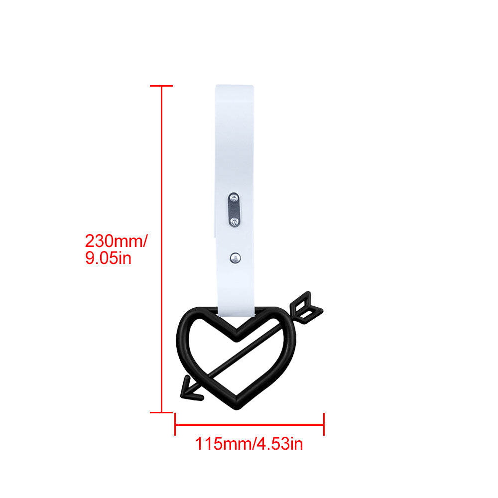 Brand New Arrow Heart Love Black JDM TSURIKAWA Ring Subway Train Bus Handle White Strap Charm Drift