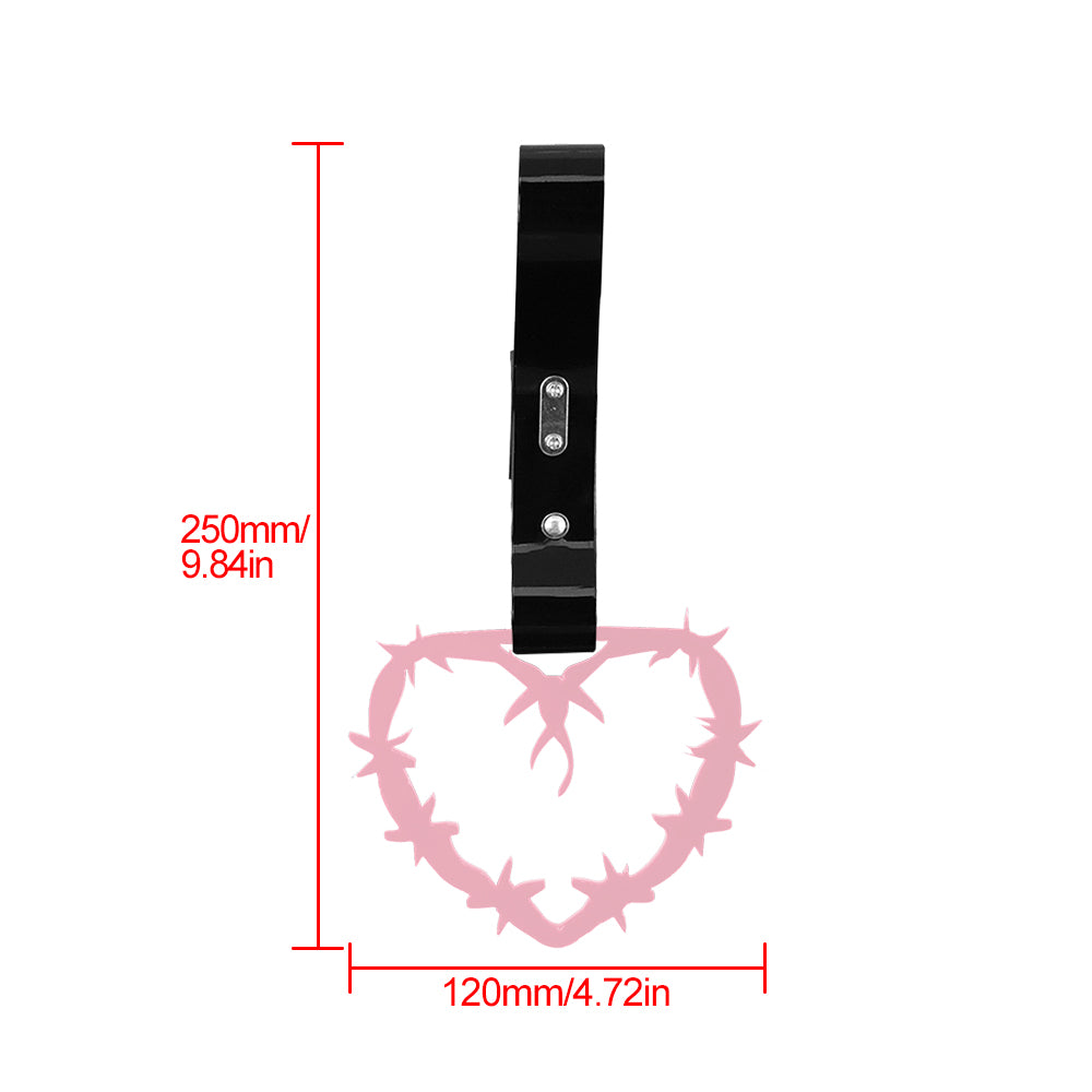 Brand New Barbed Wire Heart Pink JDM TSURIKAWA Ring Subway Train Bus Handle Black Strap Charm Drift