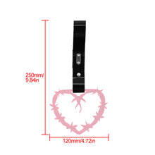 Load image into Gallery viewer, Brand New Barbed Wire Heart Pink JDM TSURIKAWA Ring Subway Train Bus Handle Black Strap Charm Drift