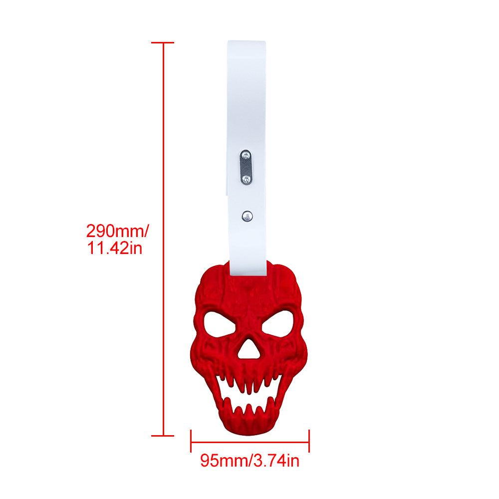 Brand New Skull Head Red JDM TSURIKAWA Ring Subway Train Bus Handle White Strap Charm Drift