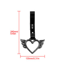 Load image into Gallery viewer, Brand New Angel Wing Heart Carbon Fiber JDM TSURIKAWA Ring Subway Train Bus Handle Black Strap Charm Drift