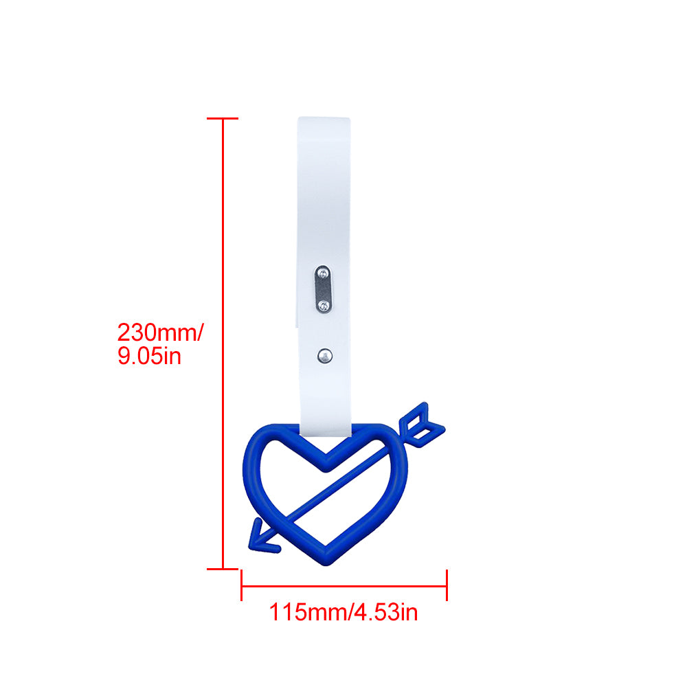 Brand New Arrow Heart Love Blue JDM TSURIKAWA Ring Subway Train Bus Handle White Strap Charm Drift