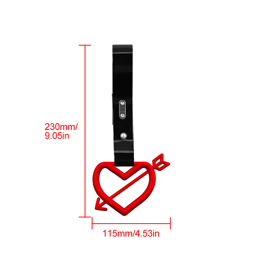 Brand New Arrow Heart Love Red JDM TSURIKAWA Ring Subway Train Bus Handle Black Strap Charm Drift