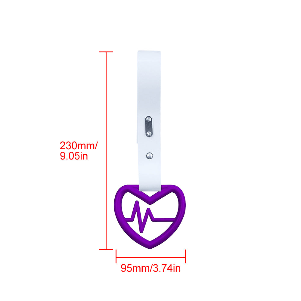 Brand New Heartbeats Purple JDM TSURIKAWA Ring Subway Train Bus Handle White Strap Charm Drift