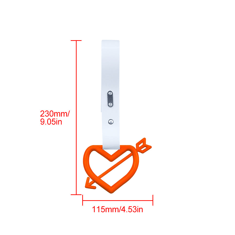 Brand New Arrow Heart Love Orange JDM TSURIKAWA Ring Subway Train Bus Handle White Strap Charm Drift