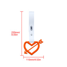 Load image into Gallery viewer, Brand New Arrow Heart Love Orange JDM TSURIKAWA Ring Subway Train Bus Handle White Strap Charm Drift