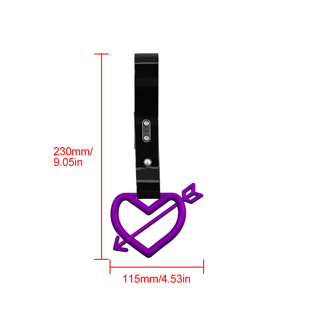 Brand New Arrow Heart Love Purple JDM TSURIKAWA Ring Subway Train Bus Handle Black Strap Charm Drift