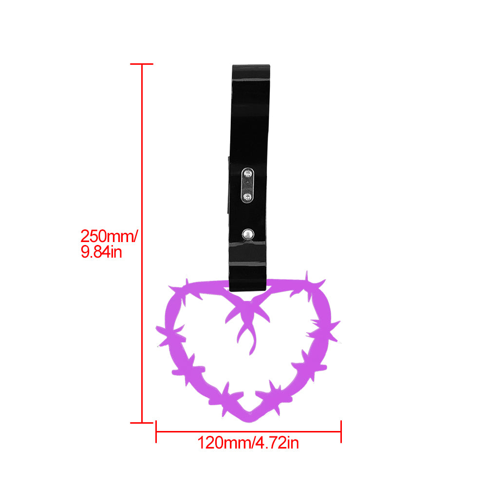 Brand New Barbed Wire Heart Purple JDM TSURIKAWA Ring Subway Train Bus Handle Black Strap Charm Drift