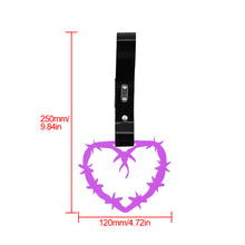 Load image into Gallery viewer, Brand New Barbed Wire Heart Purple JDM TSURIKAWA Ring Subway Train Bus Handle Black Strap Charm Drift