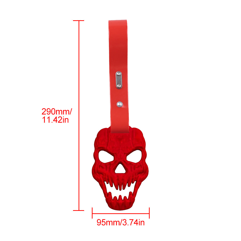 Brand New Skull Head Red JDM TSURIKAWA Ring Subway Train Bus Handle Red Strap Charm Drift