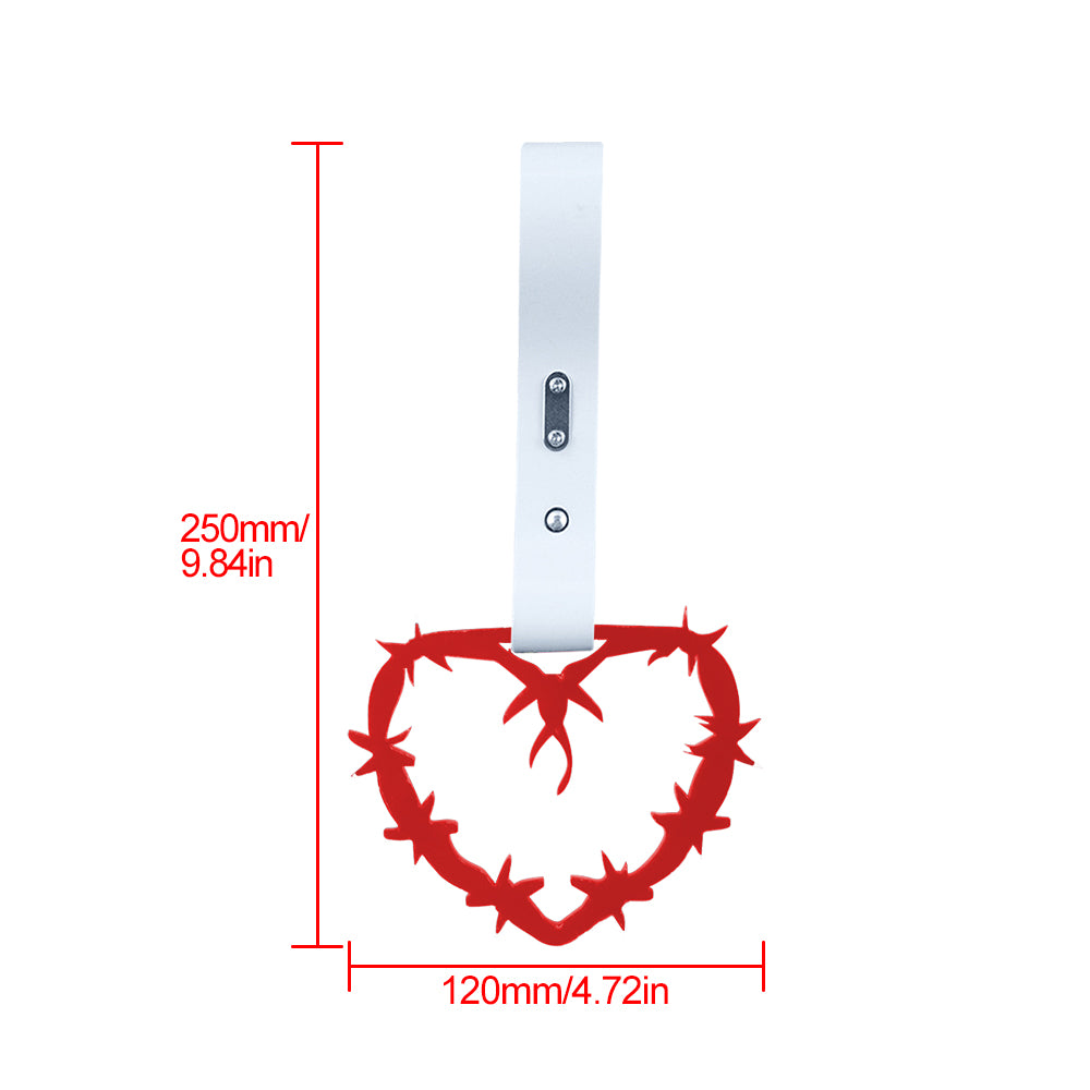 Brand New Barbed Wire Heart Red JDM TSURIKAWA Ring Subway Train Bus Handle White Strap Charm Drift