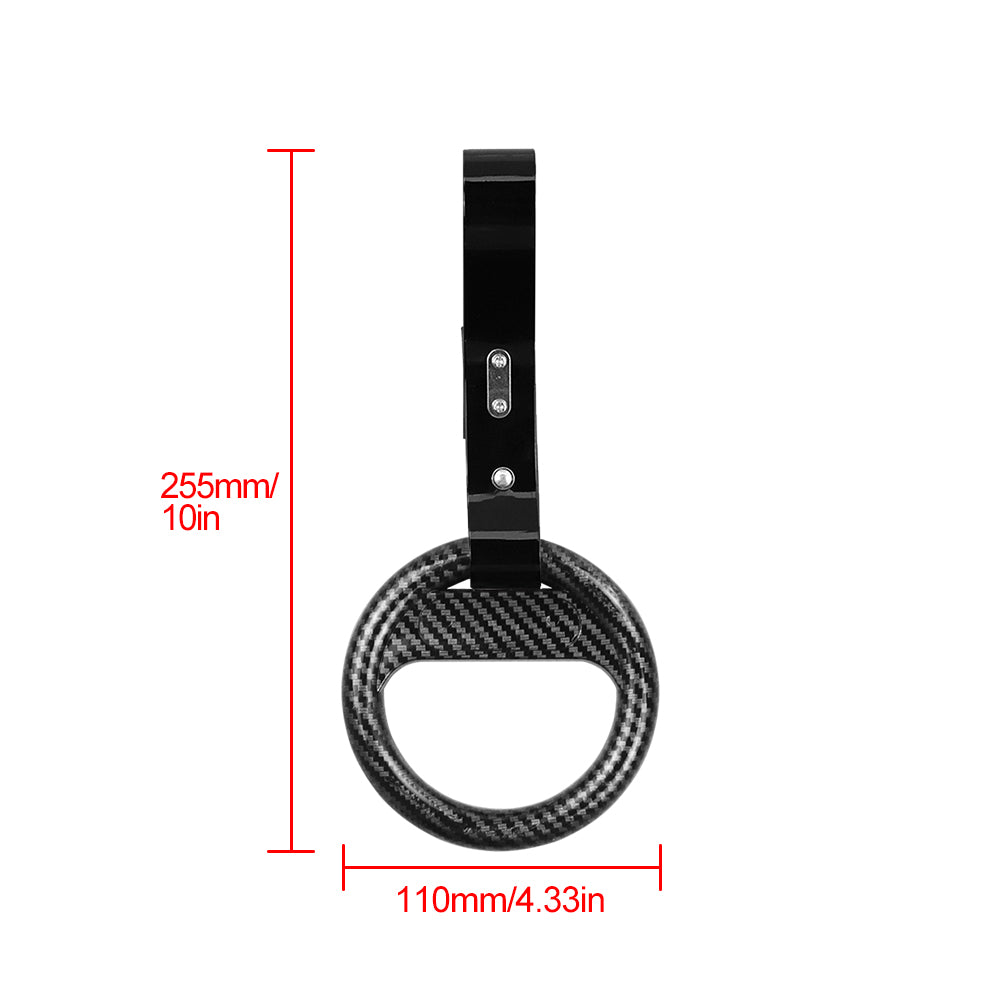 Brand New Universal Carbon Fiber Round Black Strap JDM TSURIKAWA Ring Subway Train Bus Handle Strap Charm Drift