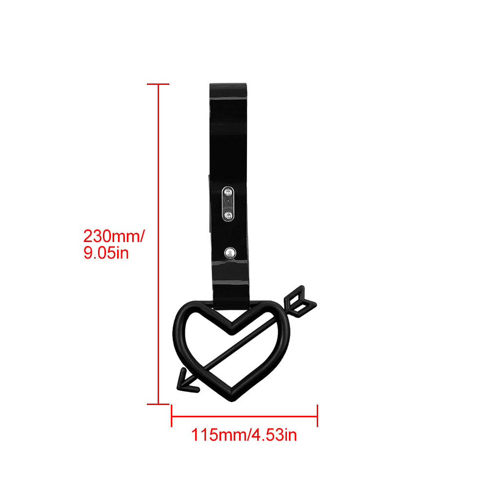 Brand New Arrow Heart Love Black JDM TSURIKAWA Ring Subway Train Bus Handle Black Strap Charm Drift