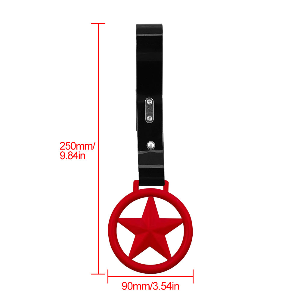 Brand New Round Star Red JDM TSURIKAWA Ring Subway Train Bus Handle Black Strap Charm Drift