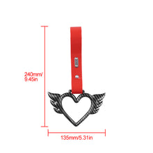 Load image into Gallery viewer, Brand New Angel Wing Heart Carbon Fiber JDM TSURIKAWA Ring Subway Train Bus Handle Red Strap Charm Drift