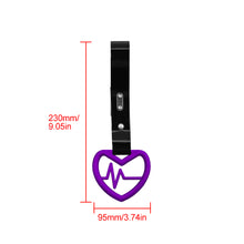 Load image into Gallery viewer, Brand New Heartbeats Purple JDM TSURIKAWA Ring Subway Train Bus Handle Black Strap Charm Drift