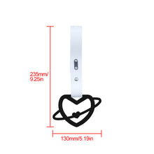 Load image into Gallery viewer, Brand New Space Heart Black JDM TSURIKAWA Ring Subway Train Bus Handle White Strap Charm Drift