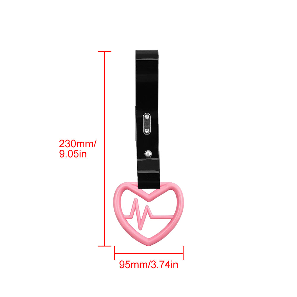 Brand New Heartbeats Pink JDM TSURIKAWA Ring Subway Train Bus Handle Black Strap Charm Drift