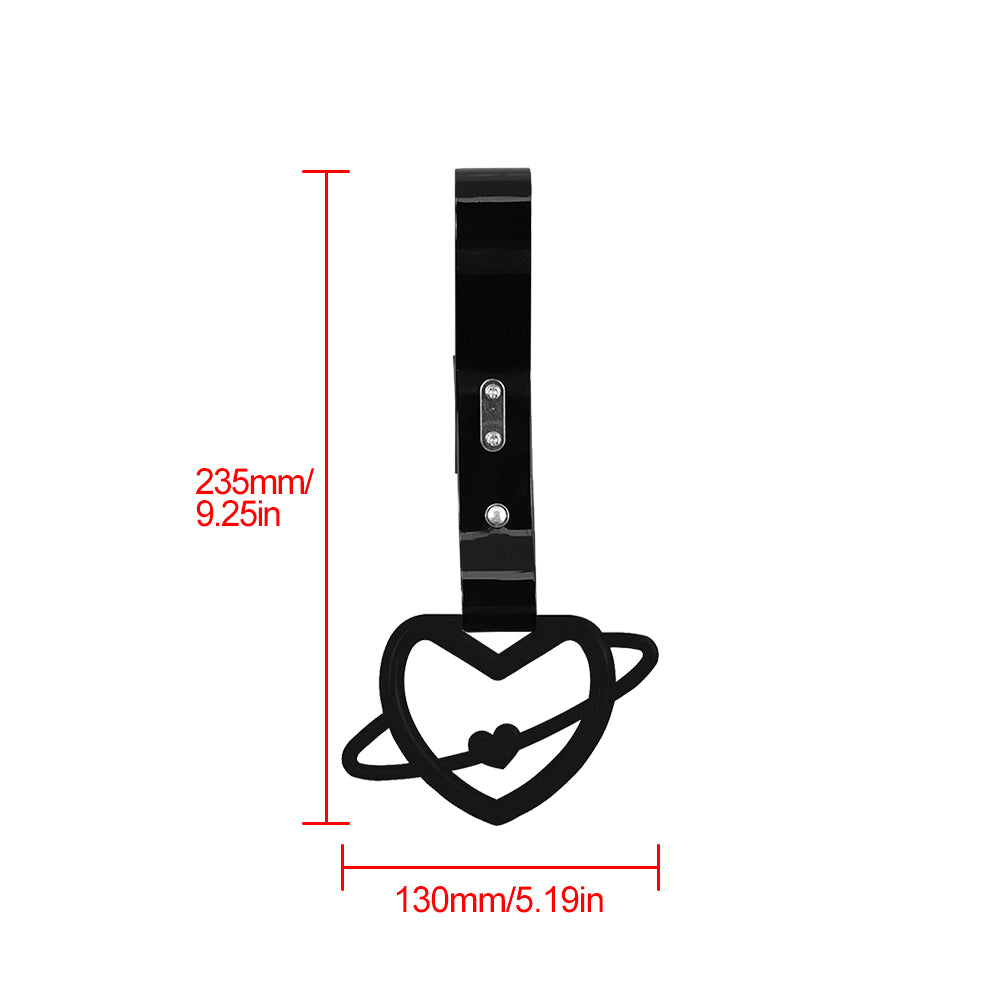 Brand New Space Heart Black JDM TSURIKAWA Ring Subway Train Bus Handle Black Strap Charm Drift