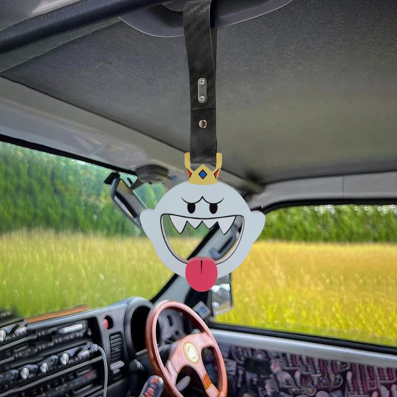 Brand New Anime KING BOO JDM TSURIKAWA Ring Subway Train Bus Handle Carbon Fiber Strap Charm Drift