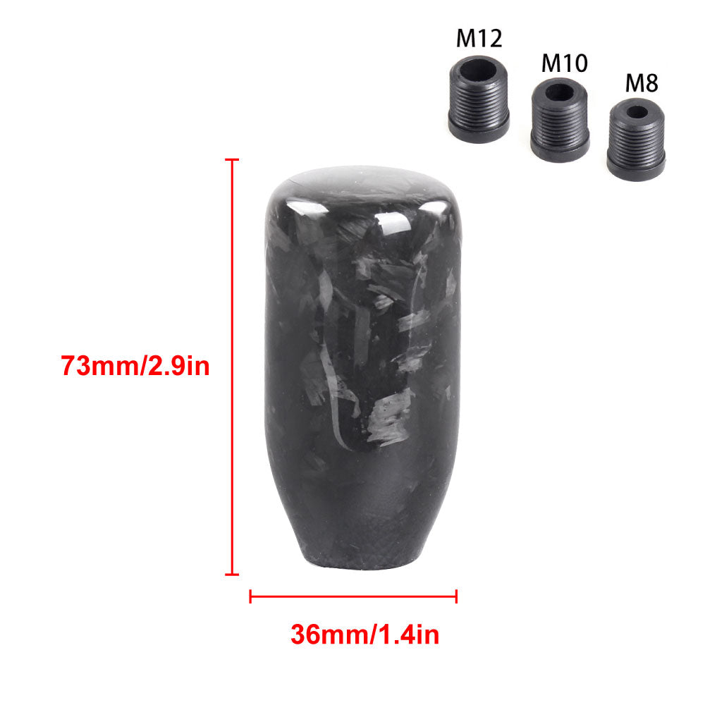 Brand New Universal V5 Forge Real Carbon Fiber Car Gear Stick Shift Knob For MT Manual M12 M10 M8