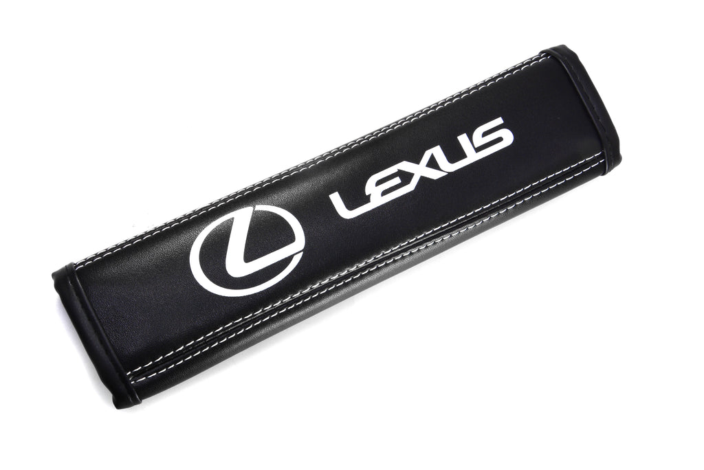 Brand New Universal 2PCS LEXUS Black Leather Auto Car Seat Belt Covers Shoulder Pads Cushion